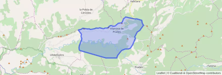Mapa de ubicacion de Vilanova de Prades.