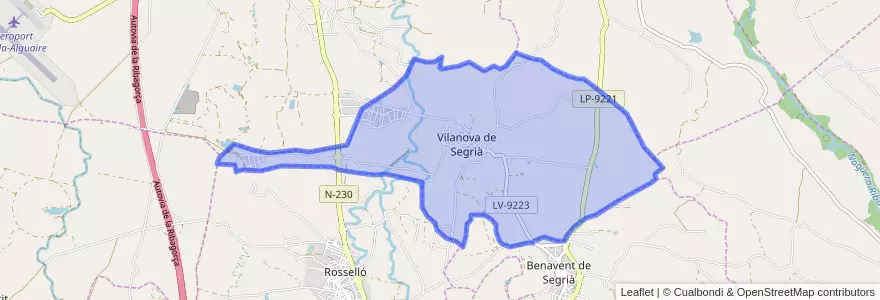 Mapa de ubicacion de Vilanova de Segrià.