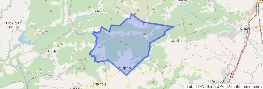 Mapa de ubicacion de Vilaplana.