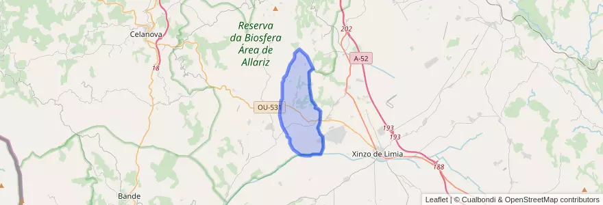 Mapa de ubicacion de Vilar de Santos.