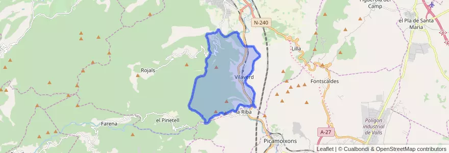 Mapa de ubicacion de Vilaverd.