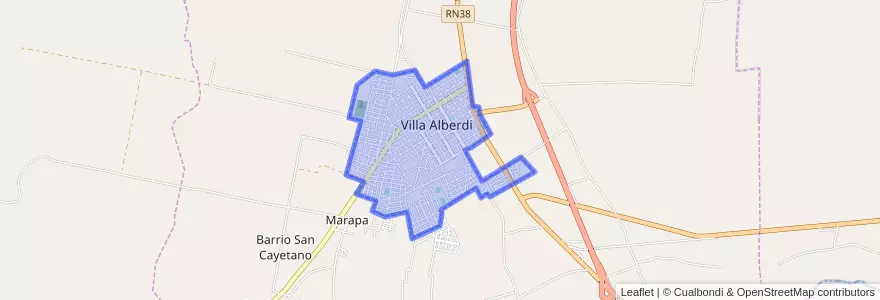 Mapa de ubicacion de Villa Alberdi.