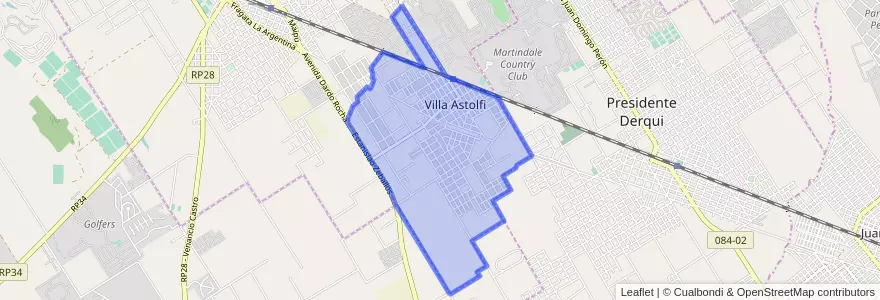 Mapa de ubicacion de Villa Astolfi.