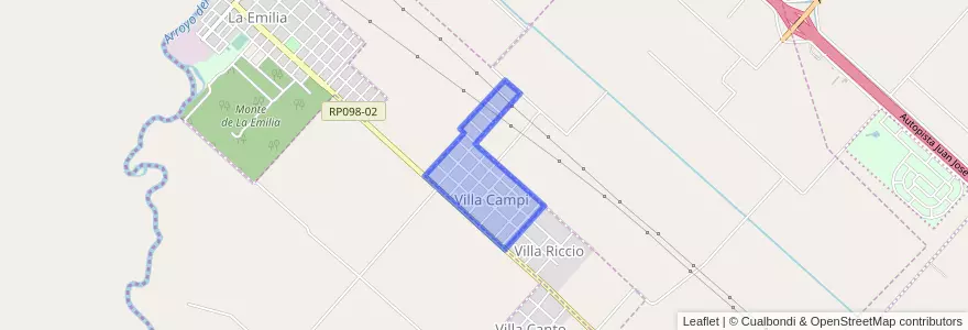 Mapa de ubicacion de Villa Campi.
