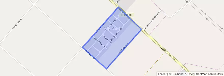 Mapa de ubicacion de Villa Canto.