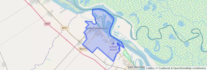 Mapa de ubicacion de Municipio de Villa Constitución.
