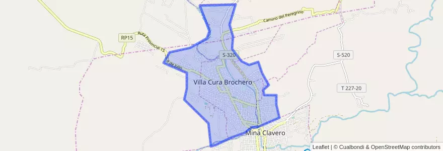 Mapa de ubicacion de Villa Cura Brochero.