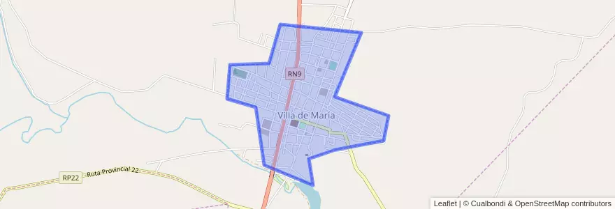Mapa de ubicacion de Villa de María.