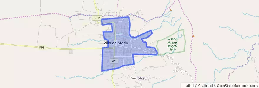 Mapa de ubicacion de Villa de Merlo.