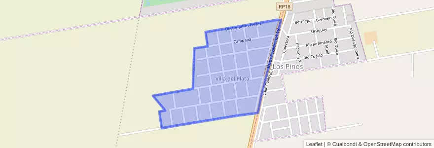 Mapa de ubicacion de Villa del Plata.