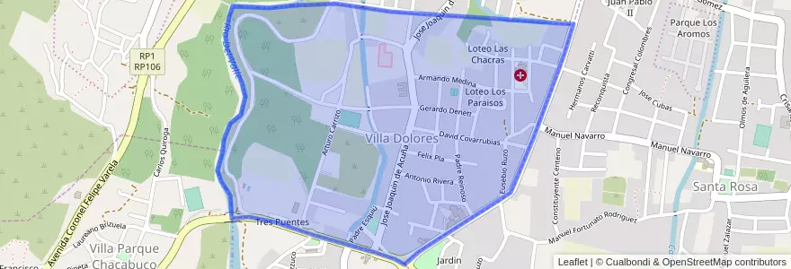 Mapa de ubicacion de Villa Dolores.