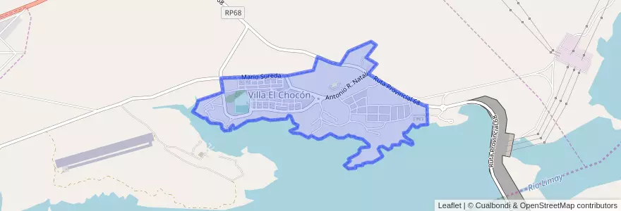 Mapa de ubicacion de Villa El Chocón.