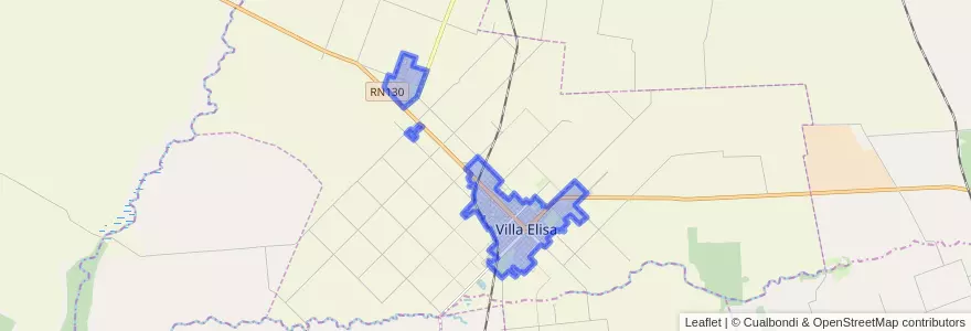 Mapa de ubicacion de Villa Elisa.