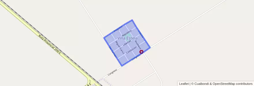 Mapa de ubicacion de Villa Estela.