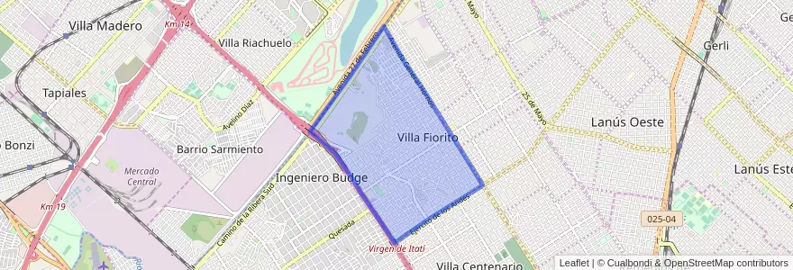Mapa de ubicacion de Villa Fiorito.