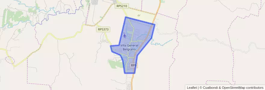 Mapa de ubicacion de Villa General Belgrano.
