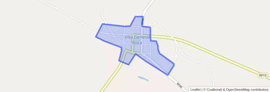 Mapa de ubicacion de Villa General Roca.