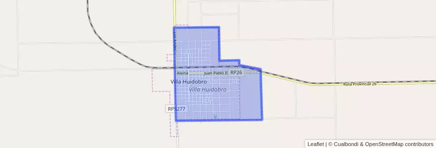 Mapa de ubicacion de Villa Huidobro.