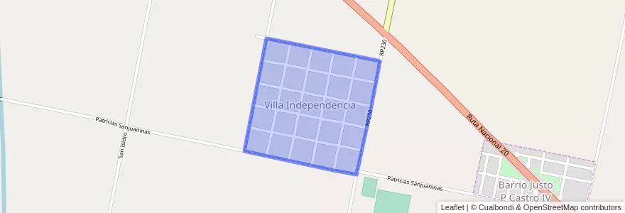 Mapa de ubicacion de Villa Independencia.