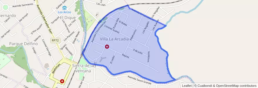 Mapa de ubicacion de Villa La Arcadia.