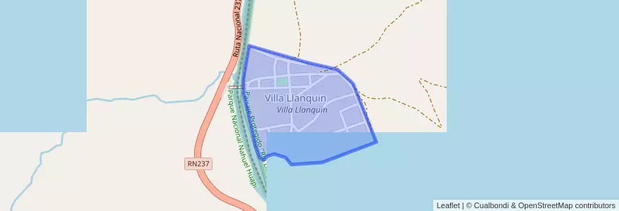 Mapa de ubicacion de Villa Llanquin.