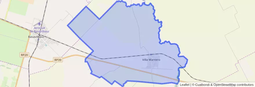 Mapa de ubicacion de Villa Mantero.
