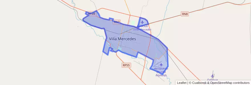 Mapa de ubicacion de Villa Mercedes.