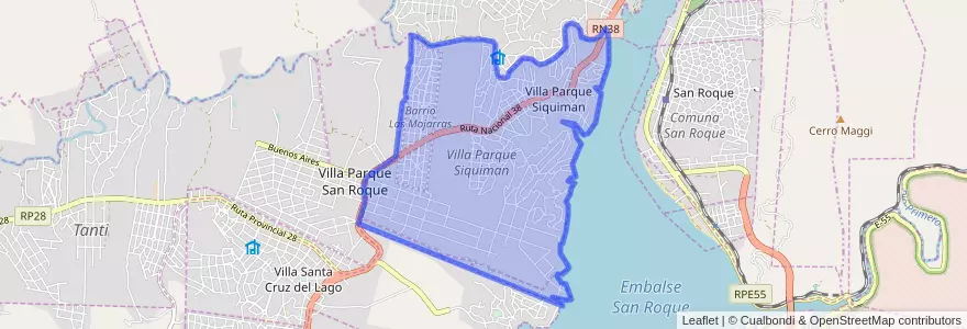 Mapa de ubicacion de Villa Parque Siquiman.