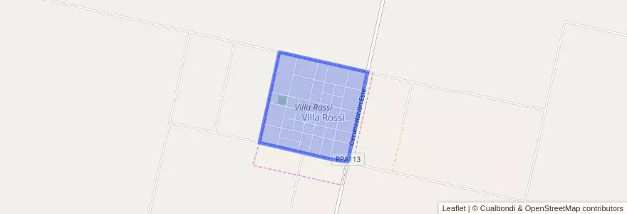 Mapa de ubicacion de Villa Rossi.