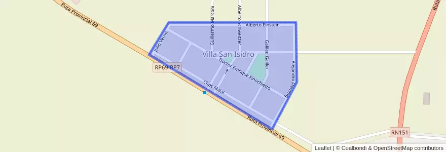 Mapa de ubicacion de Villa San Isidro.