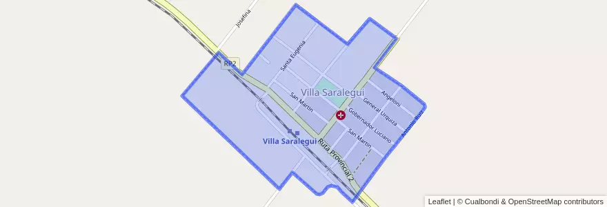Mapa de ubicacion de Villa Saralegui.