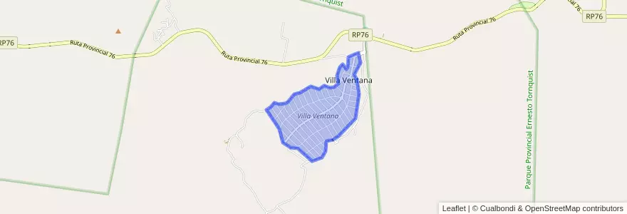 Mapa de ubicacion de Villa Ventana.