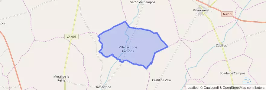 Mapa de ubicacion de Villabaruz de Campos.