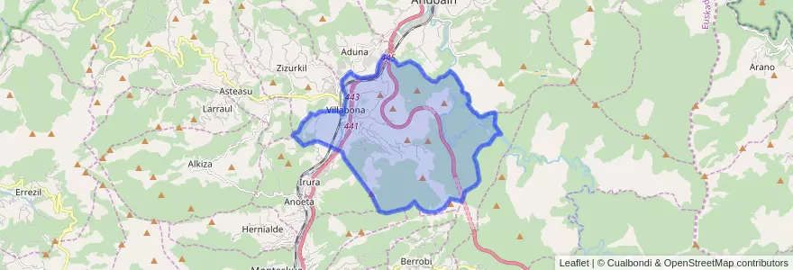 Mapa de ubicacion de Villabona-Amasa.