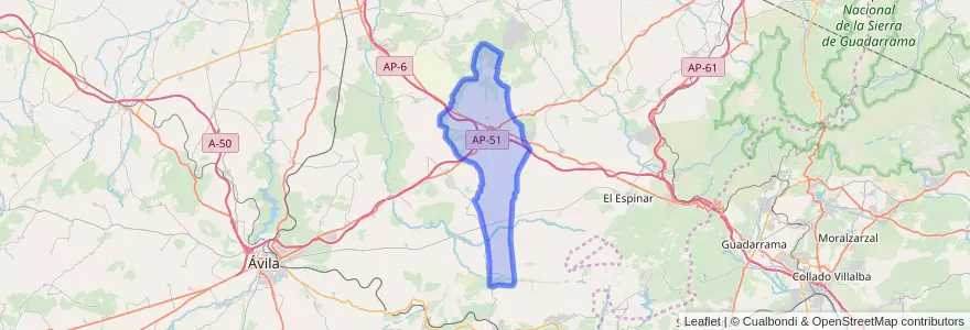 Mapa de ubicacion de Villacastín.