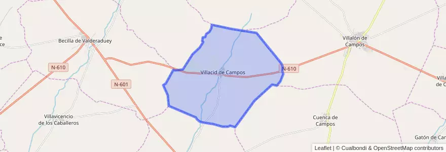 Mapa de ubicacion de Villacid de Campos.