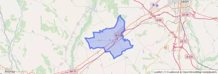Mapa de ubicacion de Villadangos del Páramo.