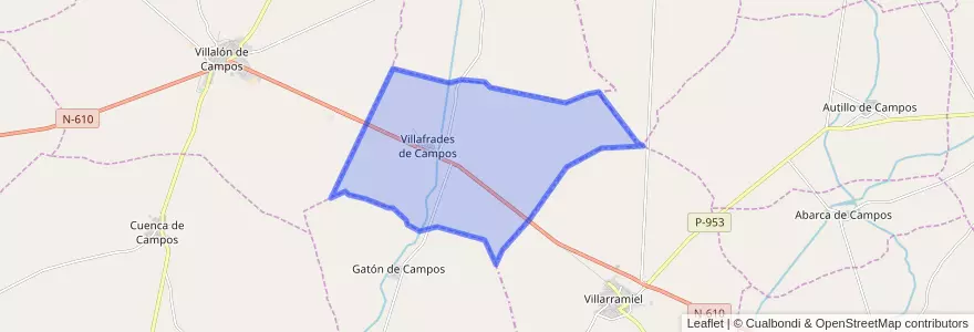 Mapa de ubicacion de Villafrades de Campos.