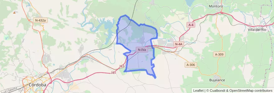 Mapa de ubicacion de Villafranca de Córdoba.