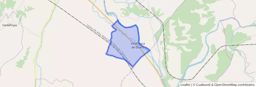 Mapa de ubicacion de Villafranca de Duero.