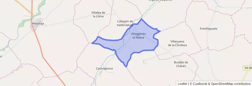 Mapa de ubicacion de Villagómez la Nueva.