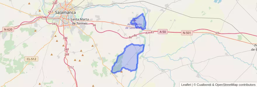 Mapa de ubicacion de Villagonzalo de Tormes.