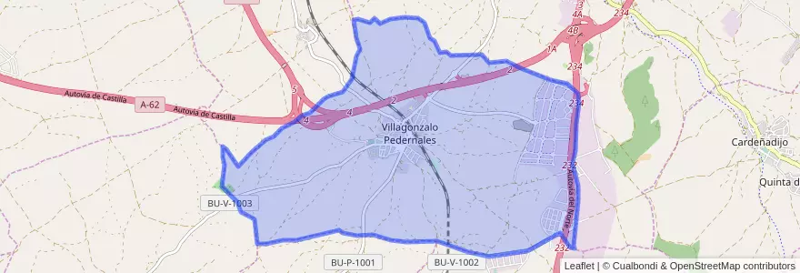 Mapa de ubicacion de Villagonzalo Pedernales.