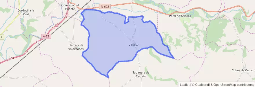 Mapa de ubicacion de Villahán.