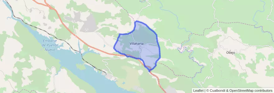 Mapa de ubicacion de Villaharta.