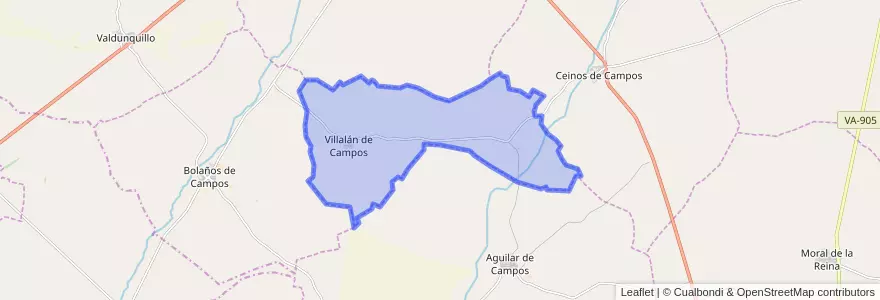 Mapa de ubicacion de Villalán de Campos.
