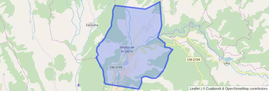 Mapa de ubicacion de Villalba de la Sierra.