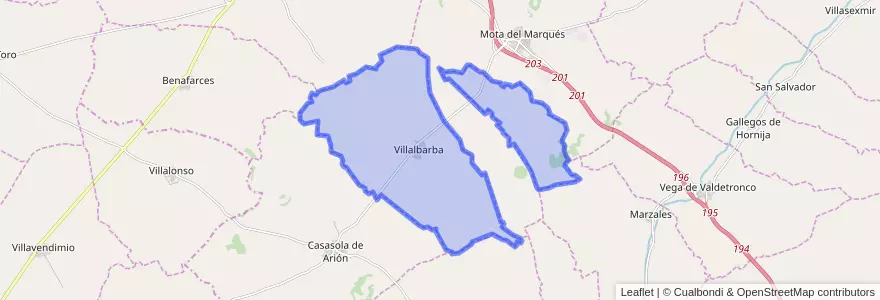 Mapa de ubicacion de Villalbarba.