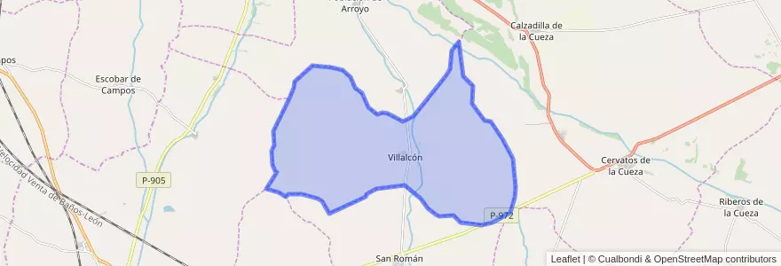 Mapa de ubicacion de Villalcón.