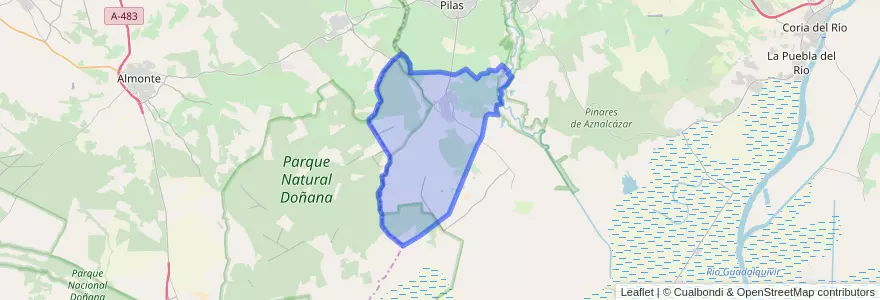 Mapa de ubicacion de Villamanrique de la Condesa.